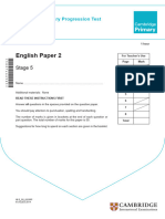 Stage 5 2014 Cambridge Primary Progression Test - English Paper 2 Question