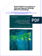 Clinical Mental Health Counseling in Community and Agency Settings Merrill Counseling Full Chapter PDF