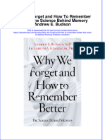 Why We Forget and How To Remember Better The Science Behind Memory Andrew E Budson Full Chapter PDF