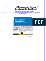 (Download PDF) Principles of Management Version 1.1 1st Edition Carpenter Test Bank Full Chapter