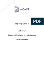 CS4-A5-21 Advanced Diploma in Hairdressing: MQF/EQF Level 4