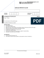 Cambridge International AS & A Level: Information Technology 9626/12