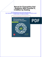 Solution Manual for Forecasting And Predictive Analytics With Forecast X, 7Th Edition by Keating  download pdf full chapter