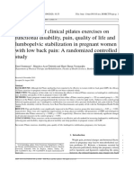 The effects of clinical pilates exercises on functional disability, pain, quality of life and lumbopelvic stabilization in pregnant women with low back pain: A randomized controlled study