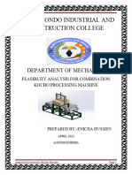 Feathability Analysis of Combination Kocho Processing Machine