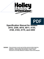 Specification Manual For Models 2010, 2300, 4010, 4011, 4150, 4160, 4165, 4175, and 4500