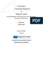 Project Report On Compensation Management in Biological E. Limited