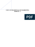 Unit 1 Fundamentals of Marketing