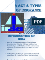 Irda Act & Types of Insurance