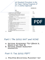 Guidelines and Standard Procedure in The Conduct of The Major Testing Programs of NETRC: A Unified Approach