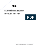 Parts List CM1000 CM2000 Typewriter