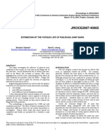 Hetenyi Estimation of Fatigure Life of Jointed Railway Bars