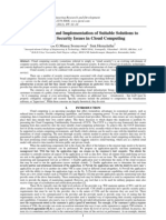 Identification and Implementation of Suitable Solutions To Critical Security Issues in Cloud Computing