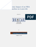 Cambridge Economic Research's Study On The Economic Impact of An NBA Franchise On Louisville.