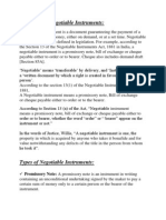 Law Relating To Negotiable Instrument