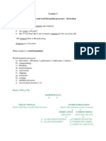 LECTURE 03 Words and Word-Formation Processes Derivation