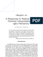 A Response To Radical African Feminist Interpretations of Igbo Patriarchy