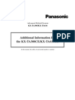 Additional Information For The KX-TA308CE/KX-TA616CE: Advanced Hybrid System