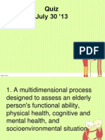 Geriatric Assessment Quiz 