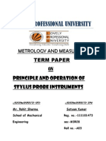 Principle and Operation of Stylus and Probe Instruments