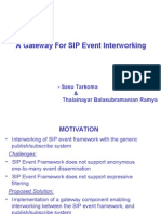 A Gateway For SIP Event Interworking: - Sasu Tarkoma & Thalainayar Balasubramanian Ramya