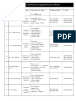 LIST of ChairmanManaging Director of Bank