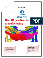 Best IR Practices in Manufacturing: Submitted By: Submitted To