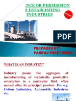 Clearance or Permission For Establishing Industries: Prepared By:-Pankaj Preet Singh