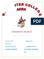Chemistry Project : Class - Xii Roll No. Section Submitted By: Submitted To
