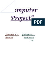 " Computer Project": Submitted To