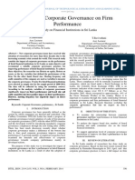 Impact of Corporate Governance On Firm Performance A Study On Financial Institutions in Sri Lanka