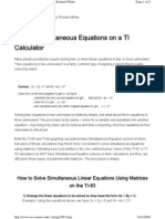 Solving Simultaneous Equations On A TI Calculator