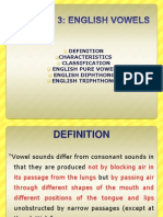 Phonology - Session 3 2-1112 English Vowels