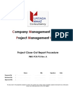 Project Close Out Report Procedure Rev A