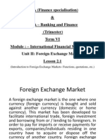 Lesson 2.1 Foreign Exchange Market