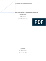 Relating Past and Present Progress and Issues in Language Learning, Pedagogy, and Curriculum Studies