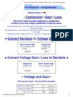 Decibels To Voltage Gain and Loss Convert Calculation Conversion Amplification Amplifier Electronics - Sengpielaudio Sengpiel Berlin