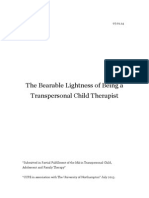 The Bearable Lightness of Being A Transpersonal Child Therapist