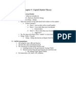 Chapter 9: Capital Market Theory: CAPM Assumptions