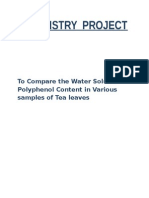 Chemistry Project: To Compare The Water Soluble Polyphenol Content in Various Samples of Tea Leaves