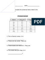 Possessive Pronouns Worksheet Year 4