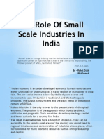 The Role of Small Scale Industries in India