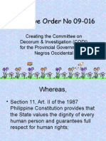 Executive Order No 09-016