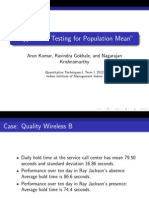 Hypothesis Testing of Population Mean