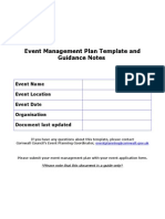 Event Management Plan Template and Guidance Notes