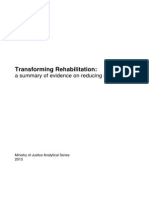 Transforming Rehabilitation: A Summary of Evidence On Reducing Reoffending