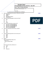 Object Oriented Programming and Java (MC221) July 2007