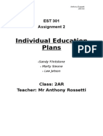 Rossetti A 255144 Est 301 Assignment 2-Individual Education Plans Iep