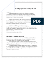 Lab Report # 10 To Measure The Voltage Gain of An Inverting OP-AMP Theory