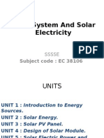 Solar System and Solar Electricity: Subject Code: EC 38106